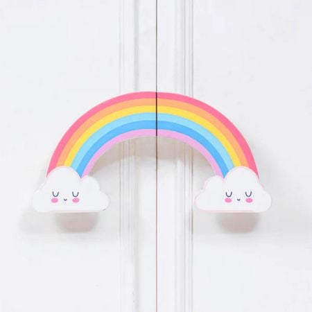 Handcrafted Rainbow Cupboard Handles in Acacia Wood Set